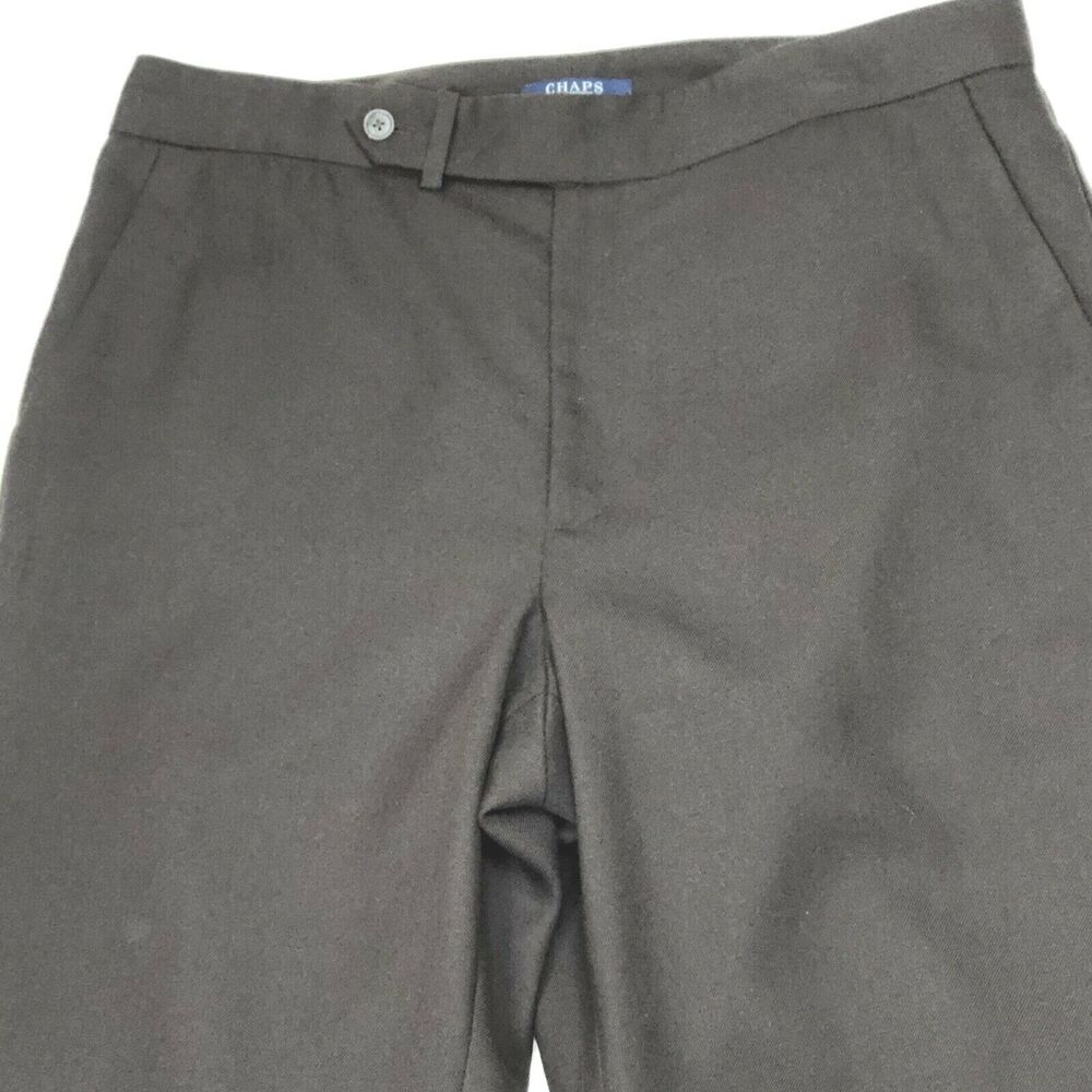 Chaps Dress Pants Women Size 12 Brown 100% Wool Fully Lined Career Work Casual